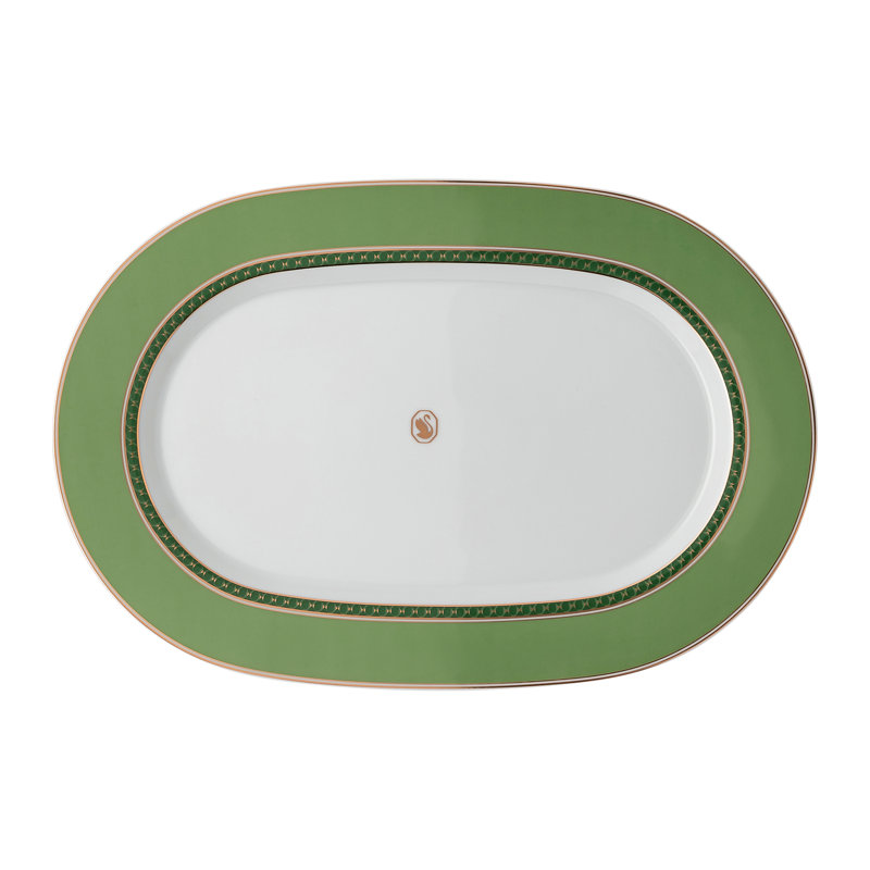 Swarovski Signum - Platter 13 1/2 In Fern Green