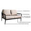 Mobilier d'extérieur en aluminium 2 pièces