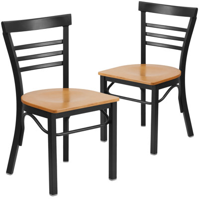 Prompton Three-Slat Ladder Back Metal Restaurant Chair