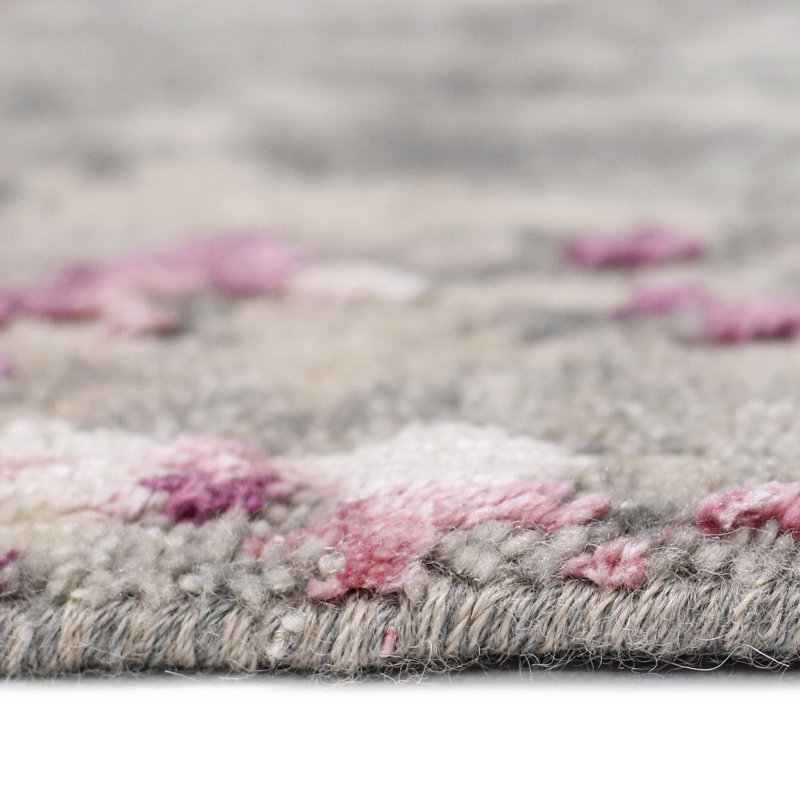 Essence Abstract Area Rug in Pink, Rectangle 9' x 12'