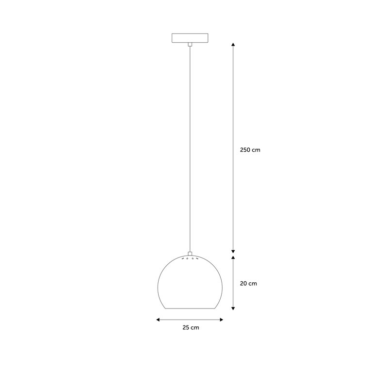 Auhert 1 - Light Chrome Single Pendant, 20" H x 25" W x 25" D