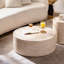 Table basse ronde avec motif Mars pour le salon, table basse tambour moderne pour le salon, pas besoin d'assemblage (motif Mars)