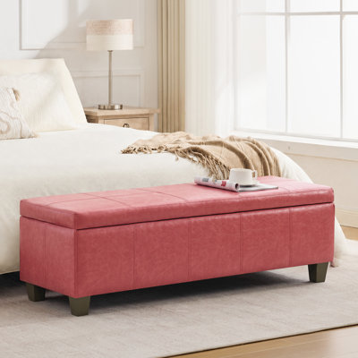 Repose-pieds de rangement en similicuir de 51 po