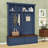 Wooden Hall Tree with Storage Shelves, Drawers, Hooks and Bench