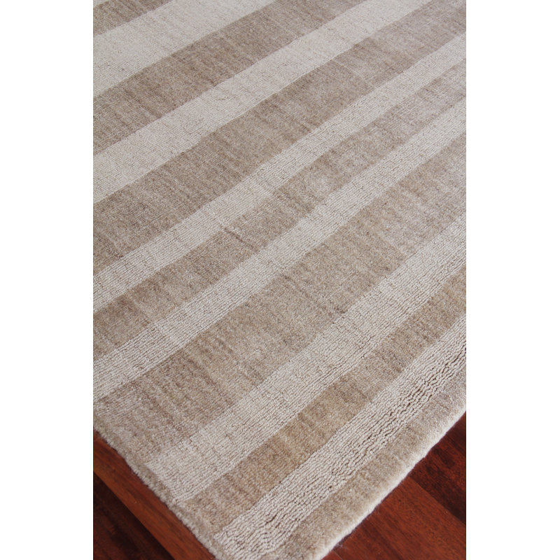 Robin Striped Area Rug in Taupe, Rectangle 6' x 9'
