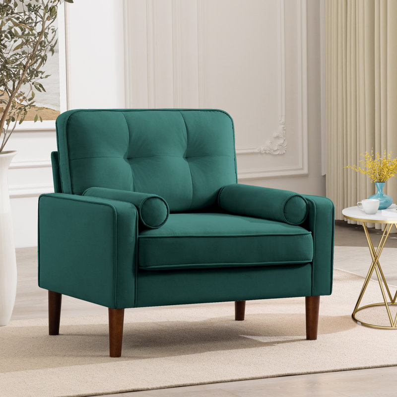 Ursas Upholstered Armchair, Dark Green Velvet