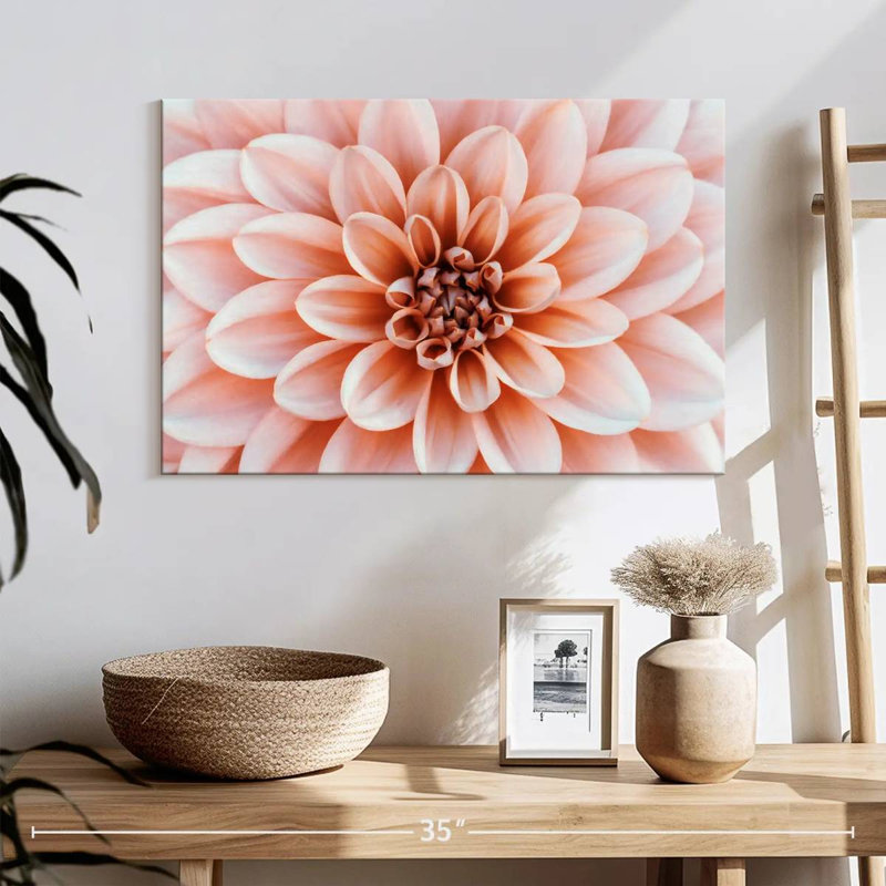 Floral pêche, H 16 po x l 24 po