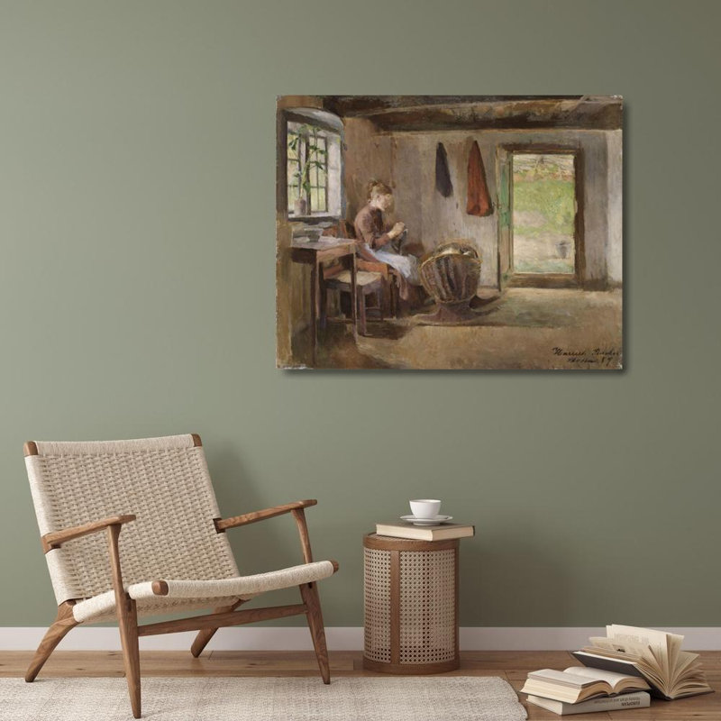«Farm Interior, Skotta in Bærum» par Harriet Backer - Art mural sur toile tendue avec châssis, H 40 po x l 28 po