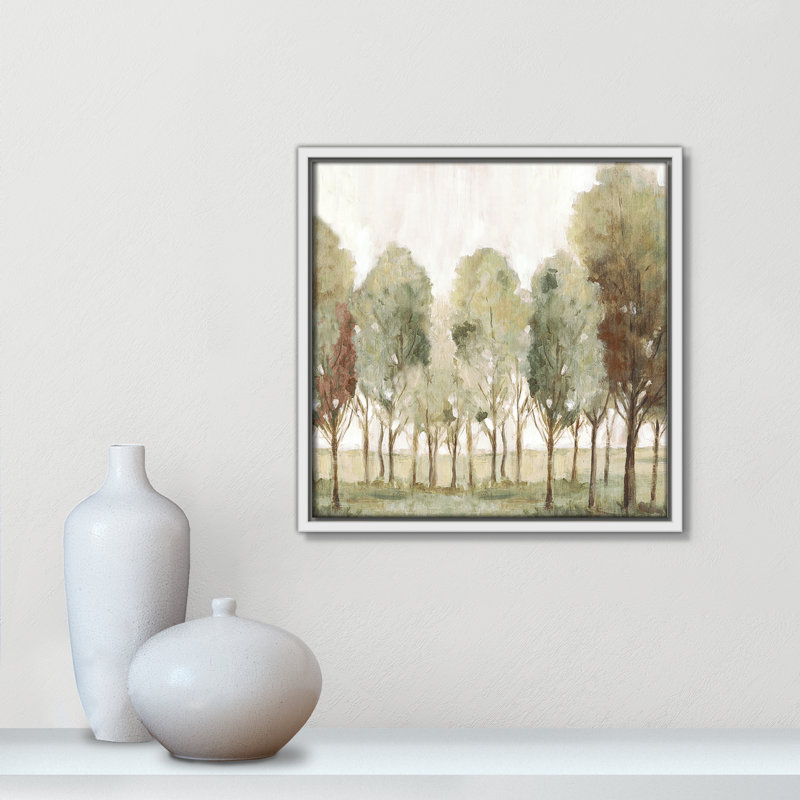 «Silent Fall I Print» par Eva Watts, Toile avec cadre, 13.5'' W x 13.5'' H, Flotteur blanc