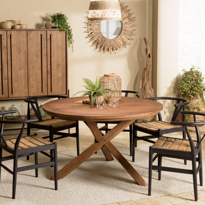 Bloomburg Teak Round Solid Wood Dining Table
