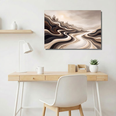 Art mural sur toile Stylized Earth Toned Hills with Crystals