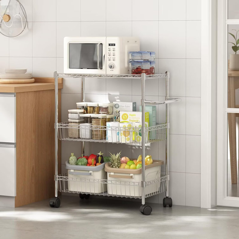 Chariot de cuisine sur roulettes 3 niveaux