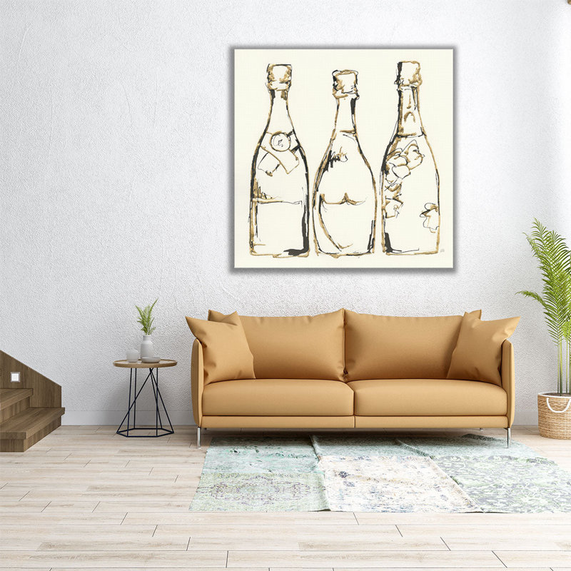 Champagne is Grand III - reproduction d'art sur toile, H 16 po x l 16 po
