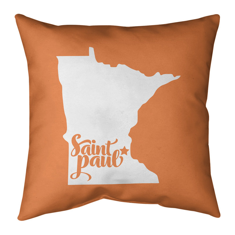 Linen Pillow Cover, 14" x 14" , Orange, Saint Paul