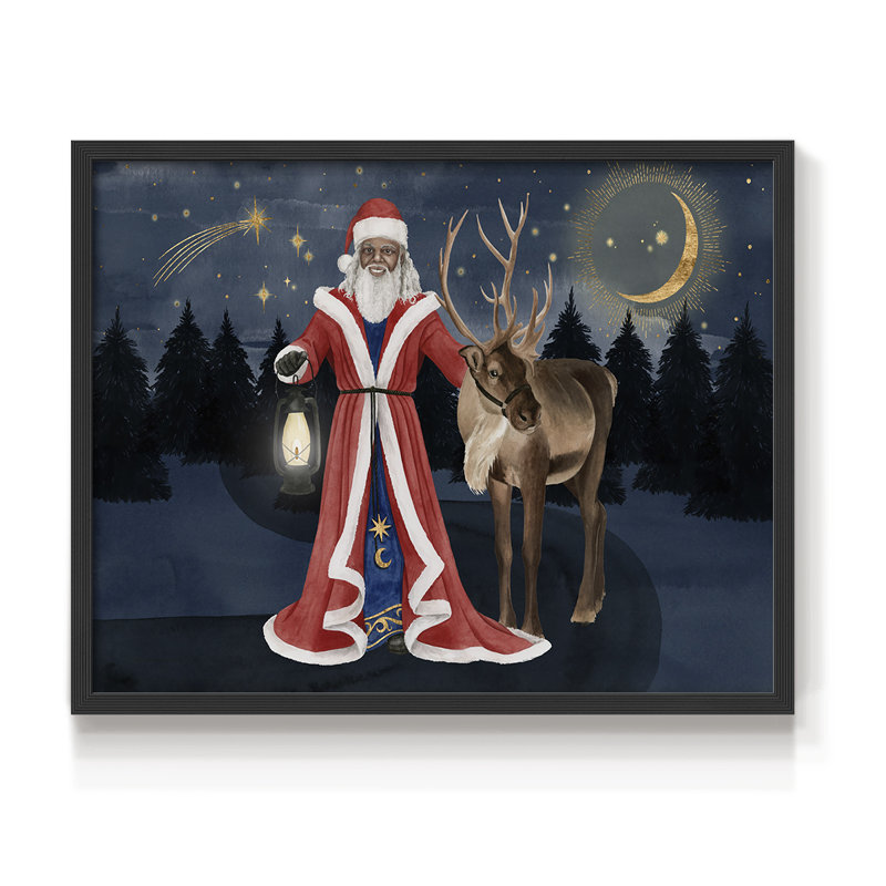 Celestial Christmas Collection A - Reproduction encadrée - Restickable, H 16 po x l 20 po, Noir, noir, noir, noir