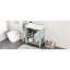 Meuble-lavabo moderne avec lavabo en céramique et grand rangement-142768197