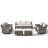 Maelie 7-Piece Patio Conversation Set, Outdoor Sofa With 4 Swivel Gliders And 2 Ottomans-341897651