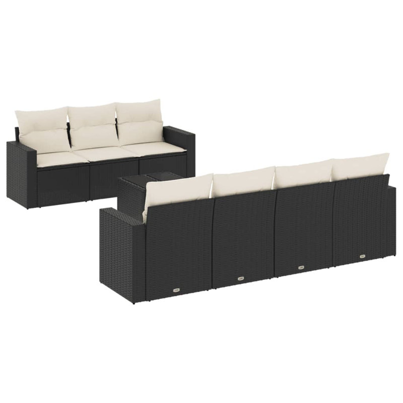 Vidaxl Garden Sofa Set Black, Cream White