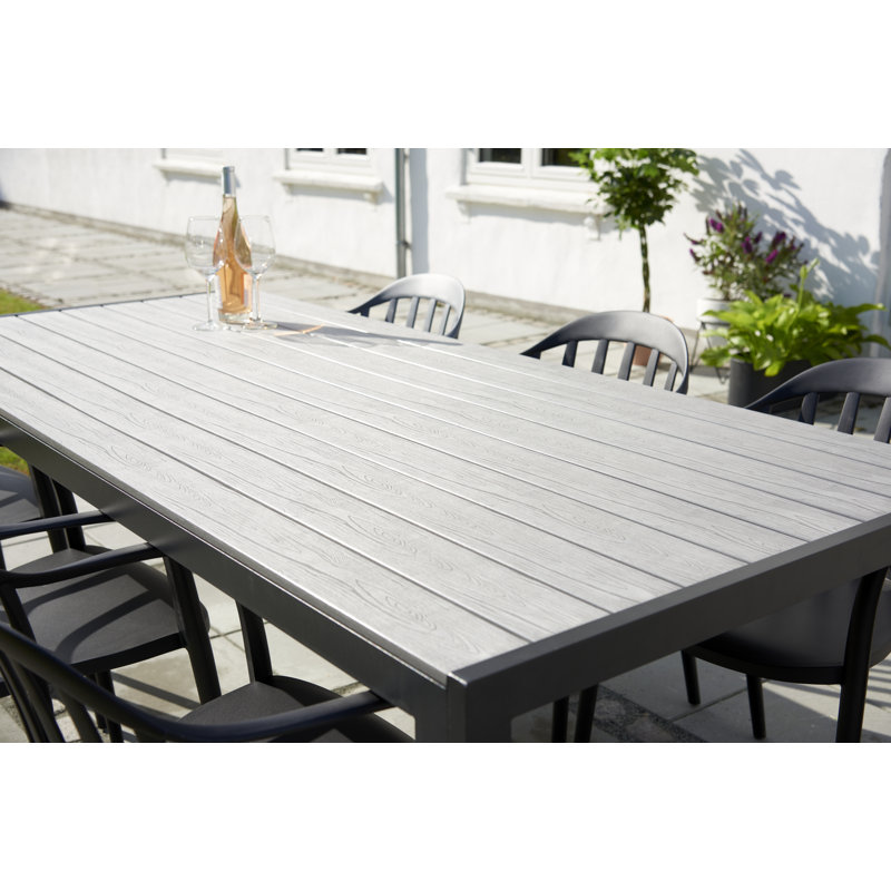 Caloundra 6 - Person Patio Dining Set with Rectangular Table, Grey