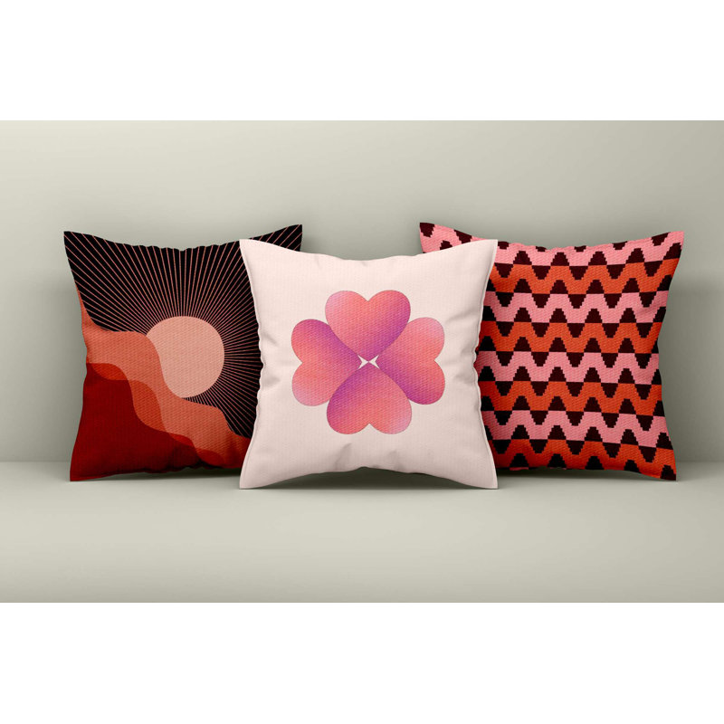 Stylish Cushion Cover Set (3 Pieces), 16.9 x 16.9 Inches | 50% Cotton / 50% Polyester, Washable & Ironable | Perfect for Home Decor, Sofa, and Living Room Accent, Soft and Durable Fabric