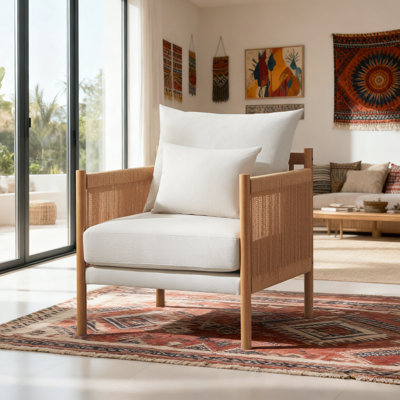 Fauteuil d'appoint rembourré avec coussin lombaire Braid