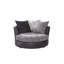 57" W Castered Swivel Barrel Chair