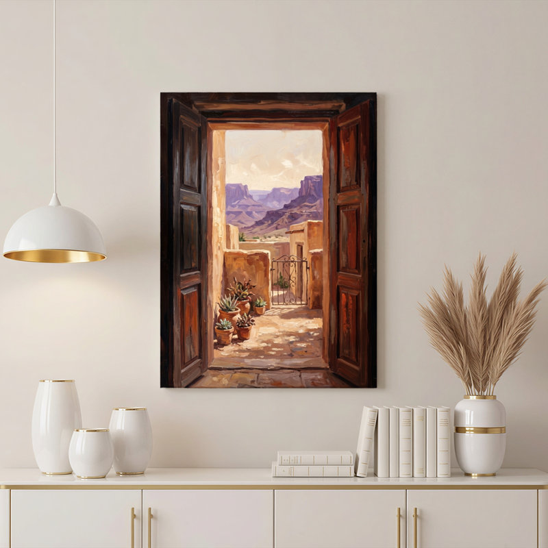 Art mural en toile Gallery Wrap pour le salon, la chambre à coucher, le bureau ou le vestibule - décoration murale décorative avec vue sur le désert