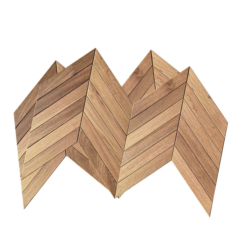 Luxdecor planches de bois véritable style chevrons - 10 pièces de planches de dosseret décoratives 12 x 12 planches murales carrées en bois de chêne pour la décoration intérieure 10 pieds carrés (chêne véritable)