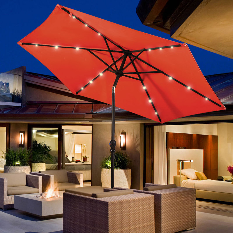 Parasol à énergie solaire Arlmont & Co., Orange