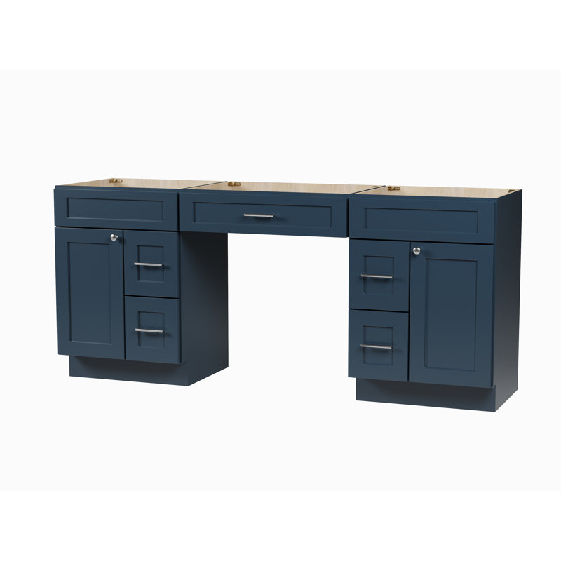 Base de meuble-lavabo double 78 po seulement, Bleu