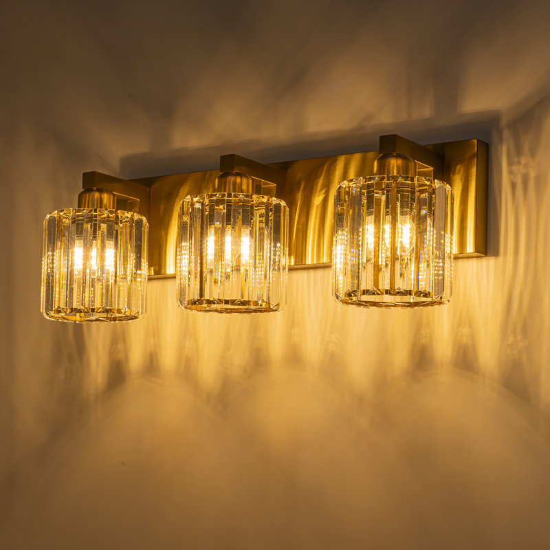 Paislyn Dimmable Crystal Vanity Light, Gold, 3