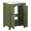 Petit meuble-lavabo de style vintage 24 po avec lavabo en céramique, 2 portes à fermeture douce, tablette réglable