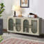 Meuble télé pour téléviseur de 65 pouces et plus, meuble télé en bois avec armoire de rangement et tablettes réglables