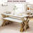 Square Dining Table Set for 4, Extendable Wooden Table with Upholstered Chairs, Compact Kitchen Set-261397115-261397118-261397119