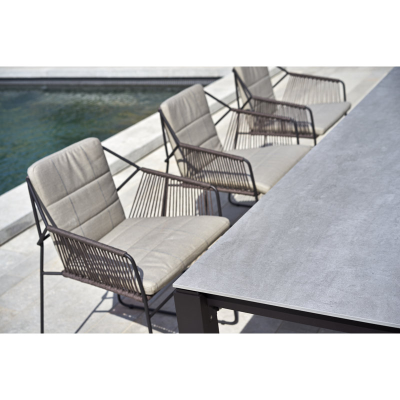 Machar Outdoor Dining Table, Black HPL, 39.38" W x 78.75" L x 29.5" H, Anthracite