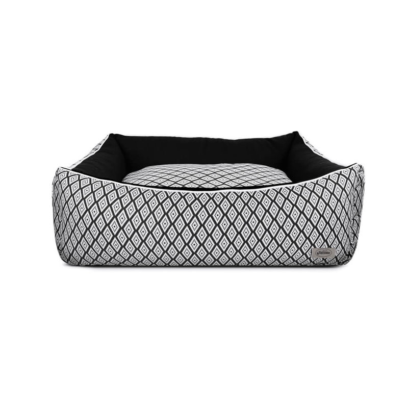 Mia Geometric Pet Bed, Black/White, Extra Small (60" W x 45" D x 18" H)