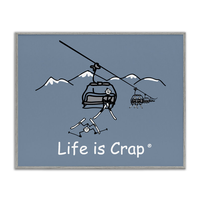 «Falling Ski Lift», estampe numérique par LIC, H 11 po x l 14 po, Estampe numérique Farmhouse