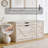  37.8" Shoe Storage Bench with Cushion, 3-in-1 Entryway Cabinet with Flip Drawer-1940125556