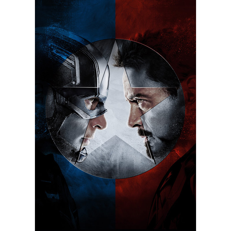 Capitaine America, guerre civile, H 18 po x l 13 po