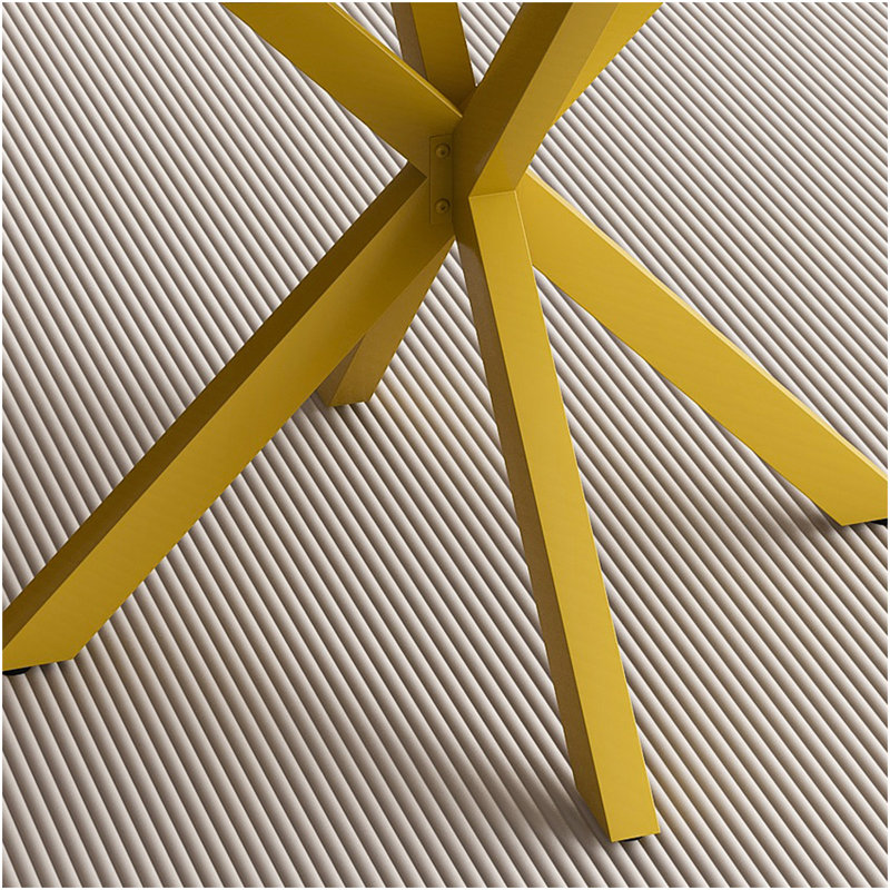 Table à manger ronde moderne et simple avec pales extensibles, base en acier au carbone en X, robuste et durable, convenant aux restaurants, petits appartements et cuisines (peut accueillir 4 à 6 personnes)