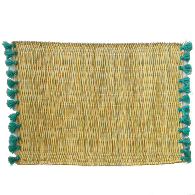 Napperon Lola avec pampilles, Turquoise