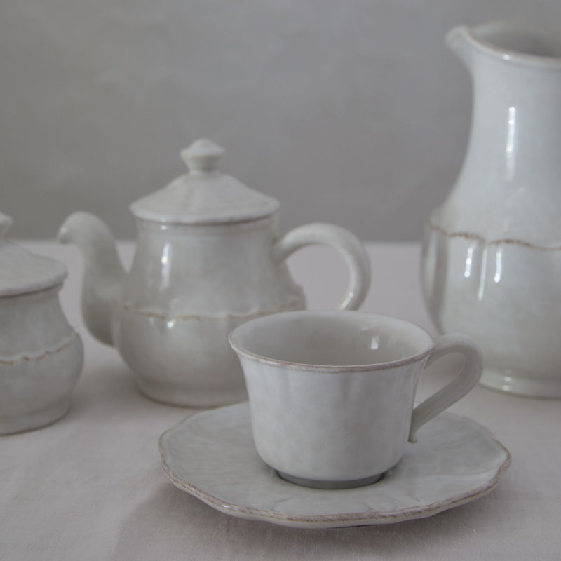 Impressions Stoneware Teacup, White