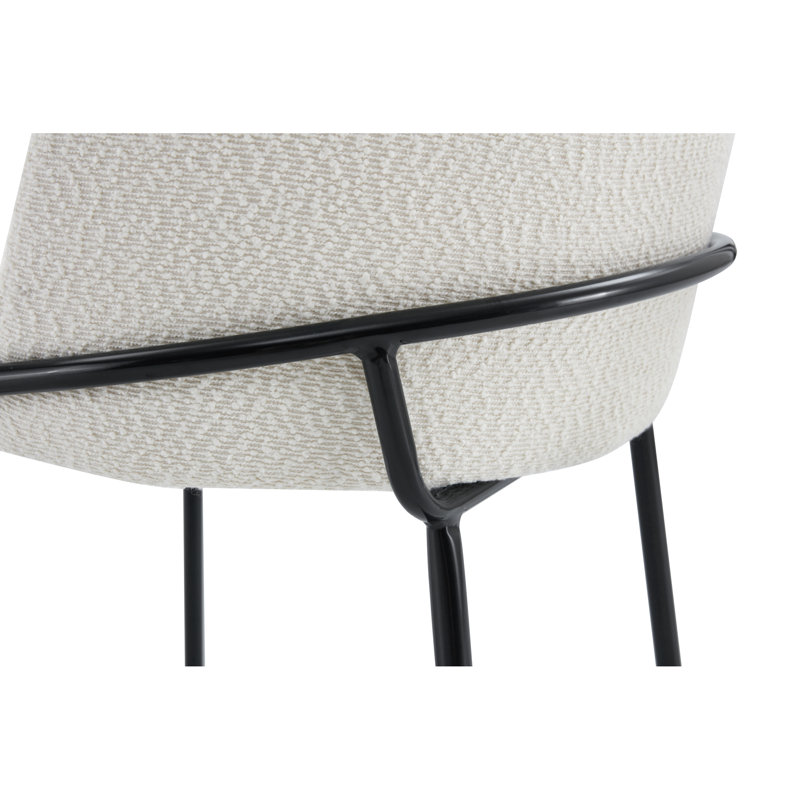 Collings Curved Back Upholstered Dining Chair (Set of 2), White, Black