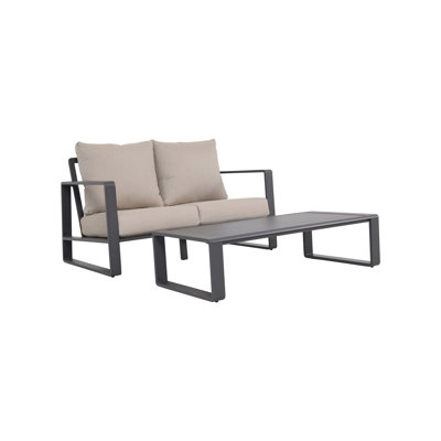 Table moderne en aluminium et table basse Jm 9017. Gris. Rehausse le revêtement gris de votre décor. Polyvalent
