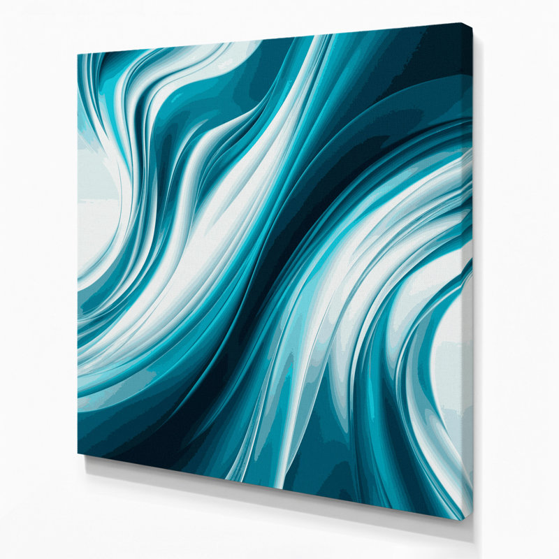 «Gradient Abstract 45», art mural sur toile bleue, H 12 po x l 12 po