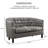 Engelhardt Faux Leather Midcentury Barrel Loveseat 2 Seater Sofa Couch for Bedrooms and Living Room.-91760584