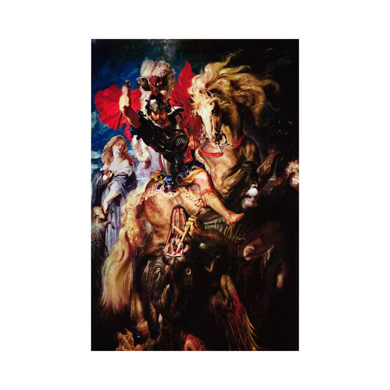 St. George And The Dragon by Peter Paul Rubens - Wrapped Canvas Print, 101.6 cm H x 66.04 cm W x 1.91 cm D