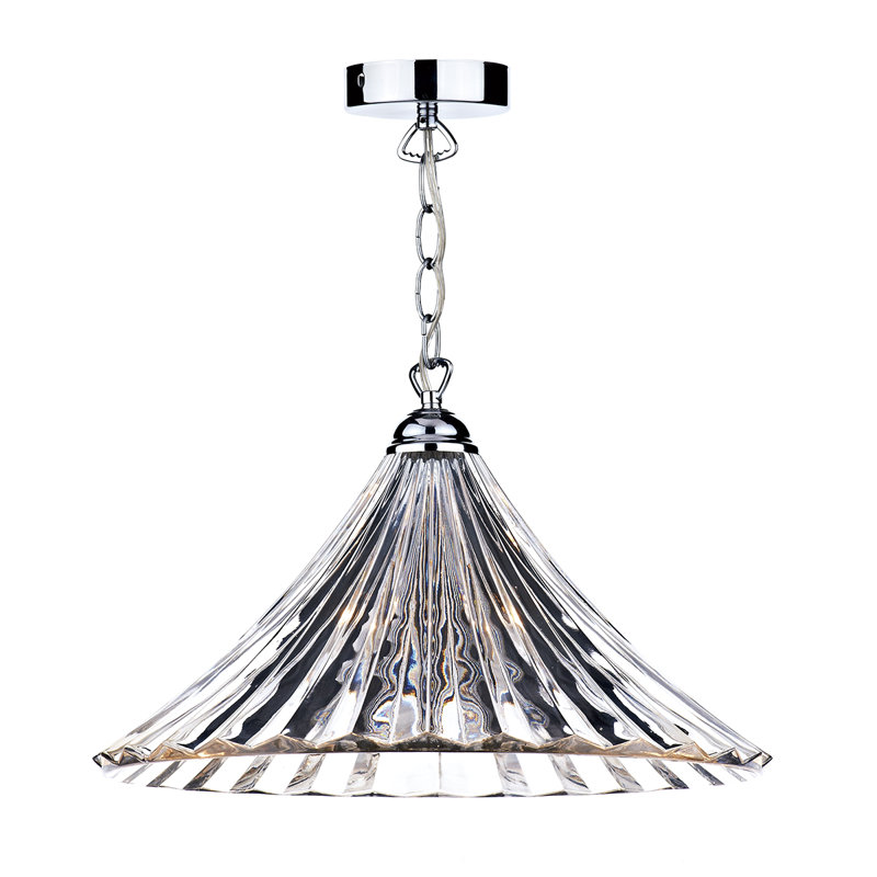 Behne 1 - Light Cone Pendant, Polished Chrome with Clear Glass Shade