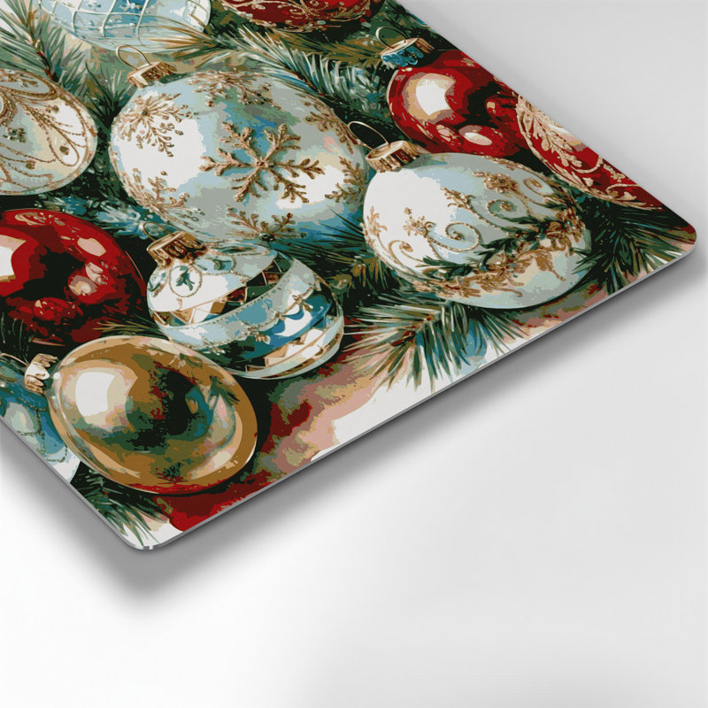 Art mural en métal gris, collection Vintage Christmas, H 32 po x l 32 po