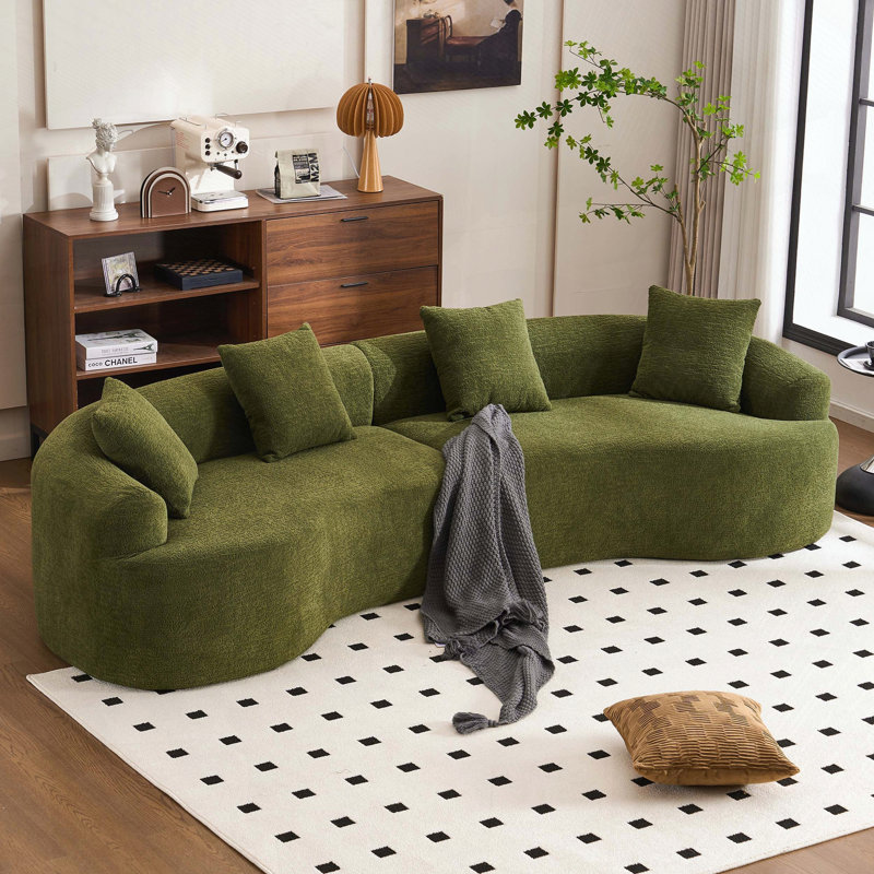 Canapé modulaire incurvé 110 po, Vert
